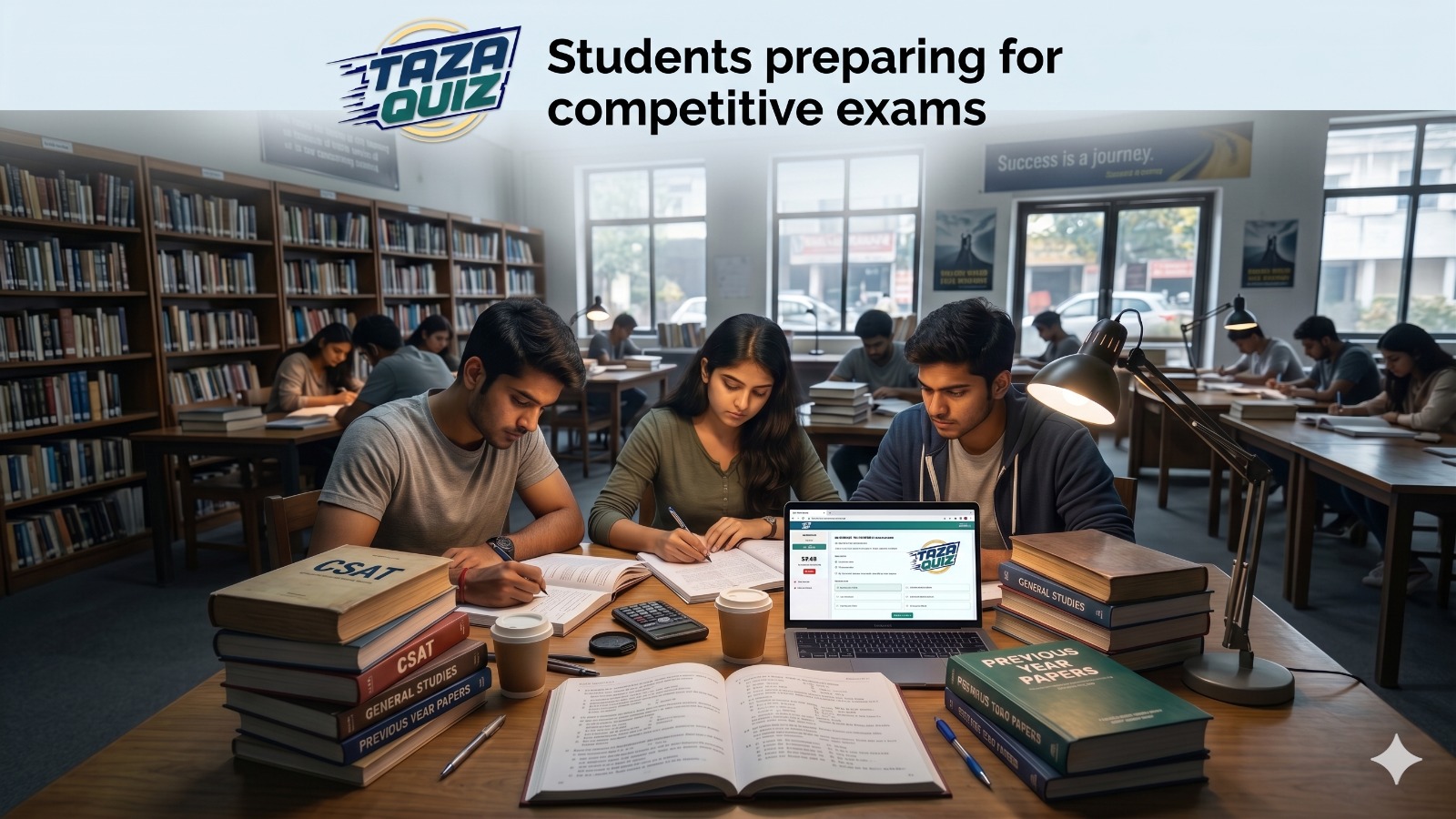 Students preparing for competitive exams