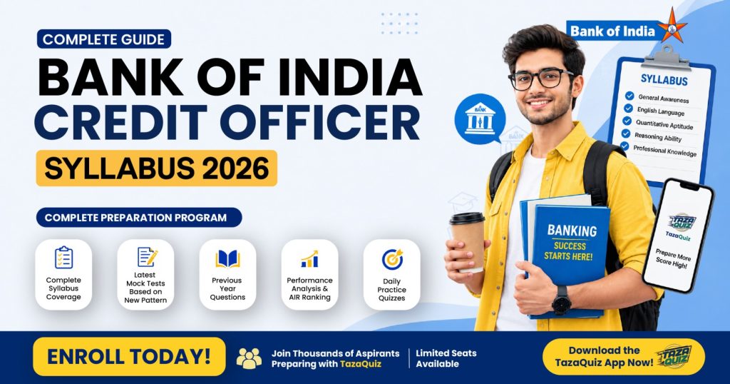 Bank of India Credit Officer Syllabus 2026 (Revised): Exam Pattern, Marking Scheme & Section-Wise Topics
