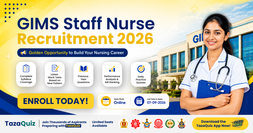 GIMS Staff Nurse Recruitment 2026 Notification OUT, Apply Online for 100 Posts