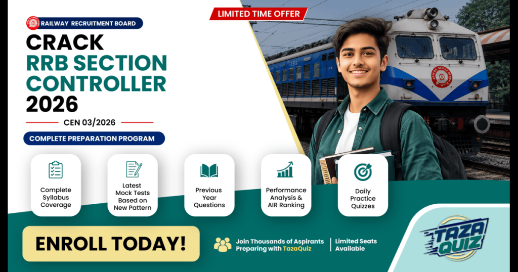 RRB Section Controller Recruitment 2026: Exam Date, Syllabus, Eligibility, Vacancy & Apply Online