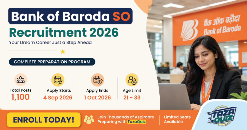 Bank of Baroda SO Recruitment 2026: 1,100 Posts, Eligibility, Apply Online & Selection Process