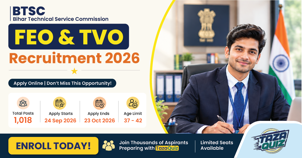 BTSC FEO & TVO Recruitment 2026: 1,018 Vacancies, Eligibility, Apply Online & Exam Details