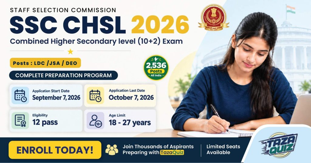 SSC CHSL 2026 Recruitment: A New Opportunity for 12th Pass Candidates