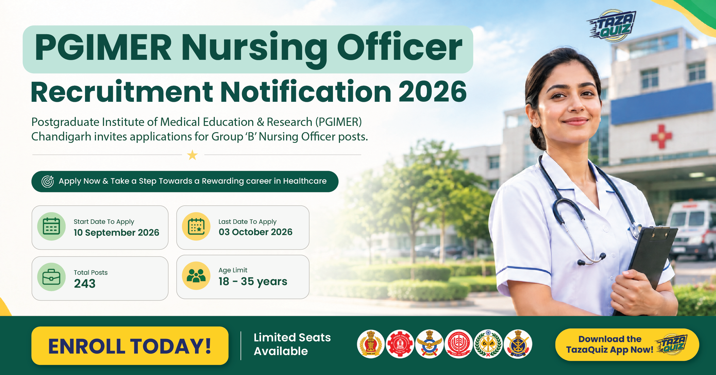 PGIMER Nursing Officer Recruitment 2026: Notification, Vacancy, Eligibility & Application Details