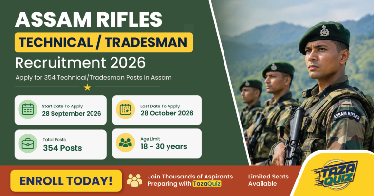 Assam Rifles Technical Tradesman Recruitment 2026: 354 Vacancies, Eligibility & Apply Online