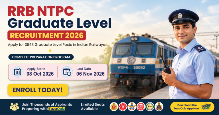 RRB NTPC Graduate Level Recruitment 2026: 3548 Vacancies CEN 06/2026, Apply Online